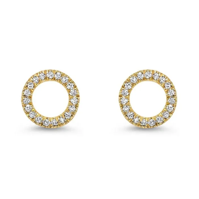 Gems One 14K Yellow Gold Open Circle Diamond Earrings Earrings