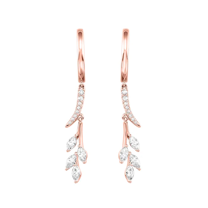 Gems One Earrings Rose Gold Diamond Earrings