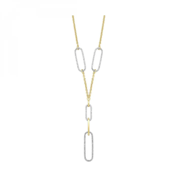 Gems One Necklaces 14K Yellow Gold Paperclip Lariat Diamond Chain Link Necklace 100CTW Gems One Necklaces 14K Yellow Gold Paperclip Lariat Diamond Chain Link Necklace 100CTW