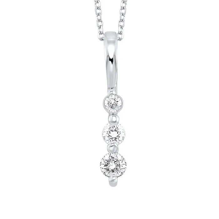 Gems One Necklaces 3 Stone Diamond Necklace 14 CTW