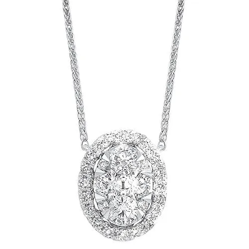 Gems One Necklaces Diamond Starburst Eternity Oval Cluster Pendant Necklace In 14k White Gold 13 Ctw Gems One Necklaces Diamond Starburst Eternity Oval Cluster Pendant Necklace In 14k White Gold 13 Ctw