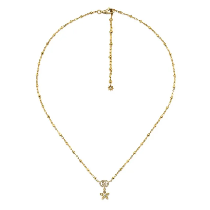 Gucci Necklaces Flora Yellow Gold Diamond Necklace