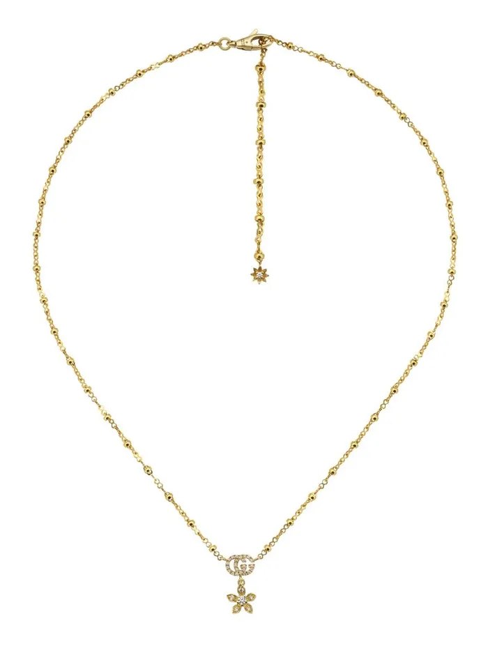 Gucci Necklaces Flora Yellow Gold Diamond Necklace