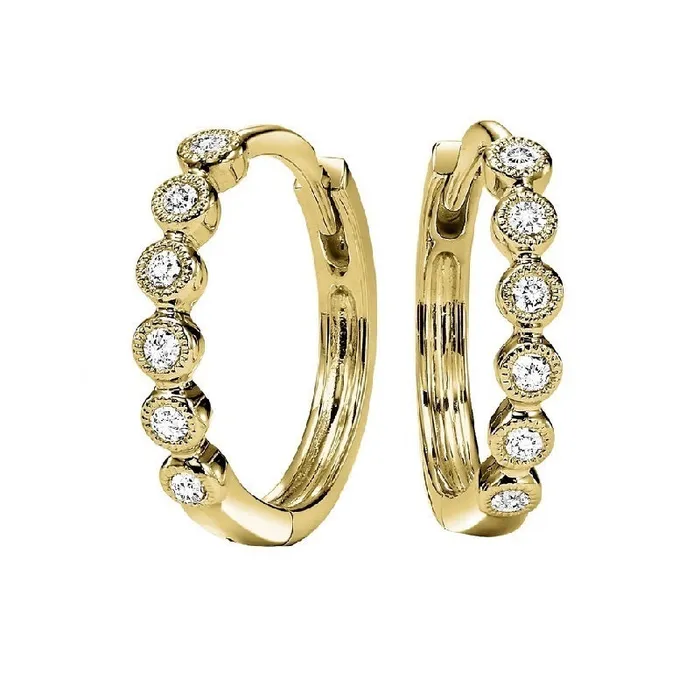 International Diamond Center Earrings 10K Yellow Gold Mix Prong Diamond Earrings 17CT International Diamond Center Earrings 10K Yellow Gold Mix Prong Diamond Earrings 17CT