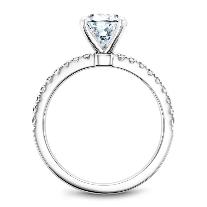 International Diamond Center Noam Carver White Gold Peg Head Semi Mount Diamond Solitaire Engagement Ring Setting Rings