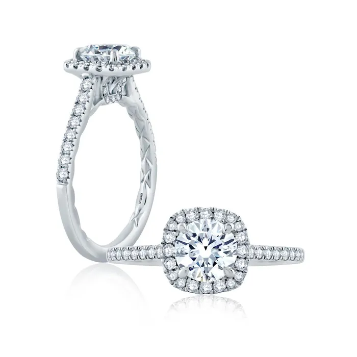 International Diamond Center Rings AJAFFE Seasons of Love Round Diamond Engagement Ring Setting 042 ctw
