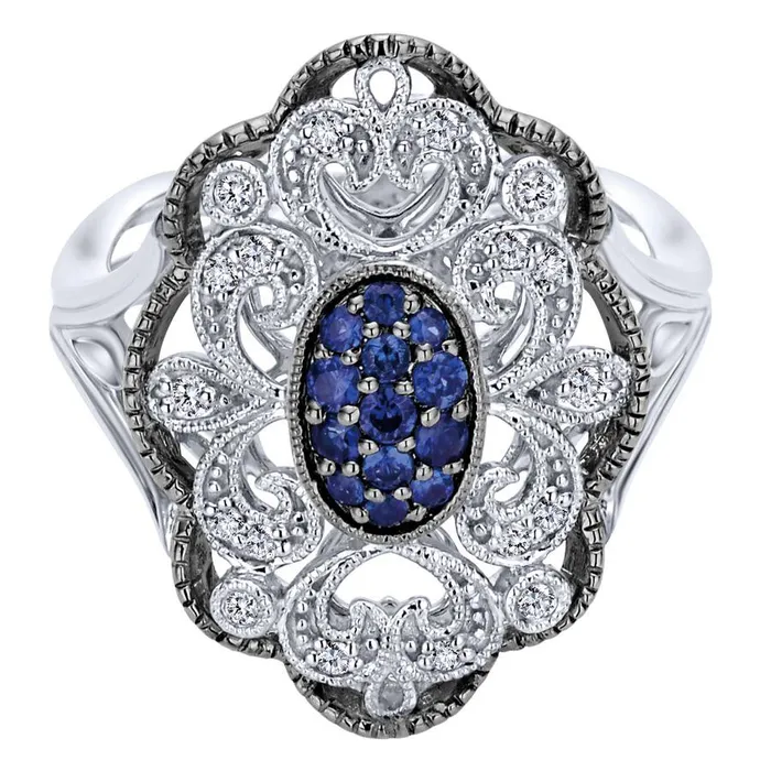 International Diamond Center Rings Gabriel Co Victorian Sterling Silver Jewelry Ring International Diamond Center Rings Gabriel Co Victorian Sterling Silver Jewelry Ring