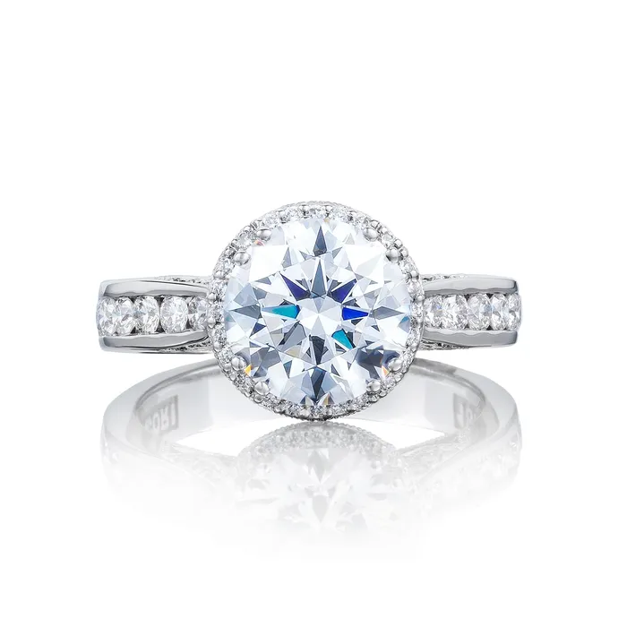International Diamond Center Rings Tacori 18k White Gold Dantela Round Diamond Engagement Ring Setting 062 CTW International Diamond Center Rings Tacori 18k White Gold Dantela Round Diamond Engagement Ring Setting 062 CTW