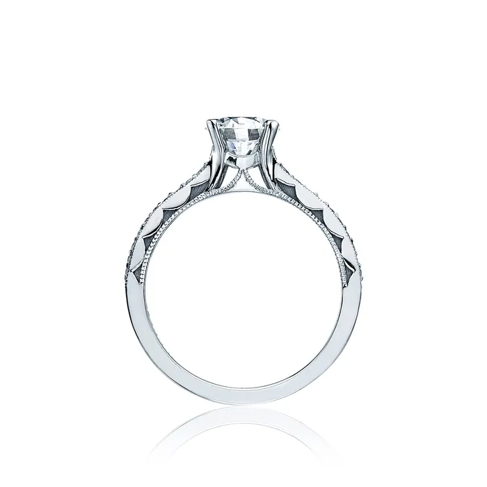 International Diamond Center Rings Tacori 18k White Gold Sculpted Crescent Round Diamond Engagement Ring Setting 01 CTW International Diamond Center Rings Tacori 18k White Gold Sculpted Crescent Round Diamond Engagement Ring Setting 01 CTW