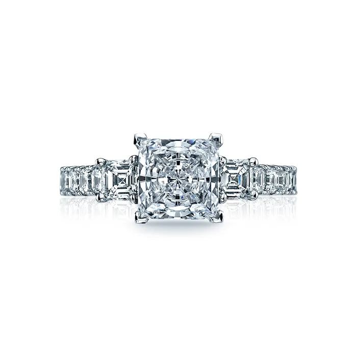 International Diamond Center Tacori 18k White Gold Clean Crescent Princess Diamond Engagement Ring Setting 117 CTW Rings International Diamond Center Tacori 18k White Gold Clean Crescent Princess Diamond Engagement Ring Setting 117 CTW Rings