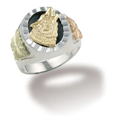 Landstroms Black Hills Gold Sterling Silver Wolf Ring TR Jewelry Concepts Rings