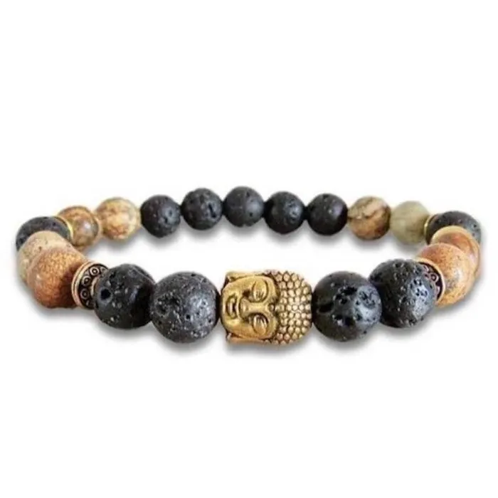Lava Stone and Picture Jasper Bracelet Magic Crystals Bracelets