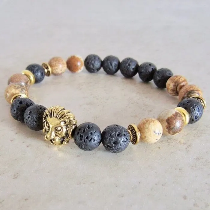 Lava Stone and Picture Jasper Bracelet Magic Crystals Bracelets