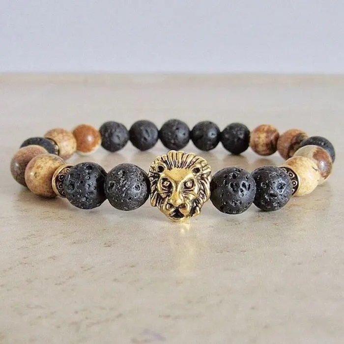 Lava Stone and Picture Jasper Bracelet Magic Crystals Bracelets
