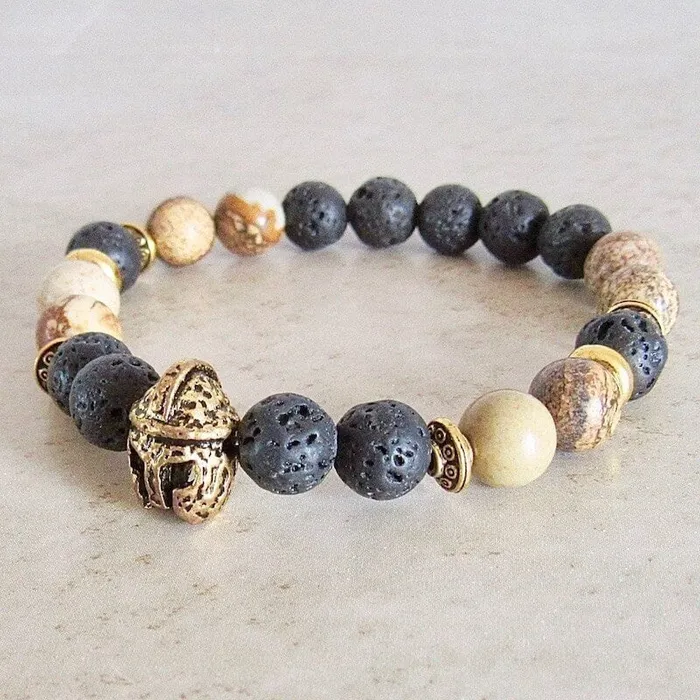 Lava Stone and Picture Jasper Bracelet Magic Crystals Bracelets