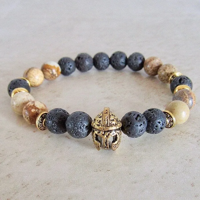 Lava Stone and Picture Jasper Bracelet Magic Crystals Bracelets