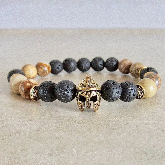 Lava Stone and Picture Jasper Bracelet Magic Crystals Bracelets