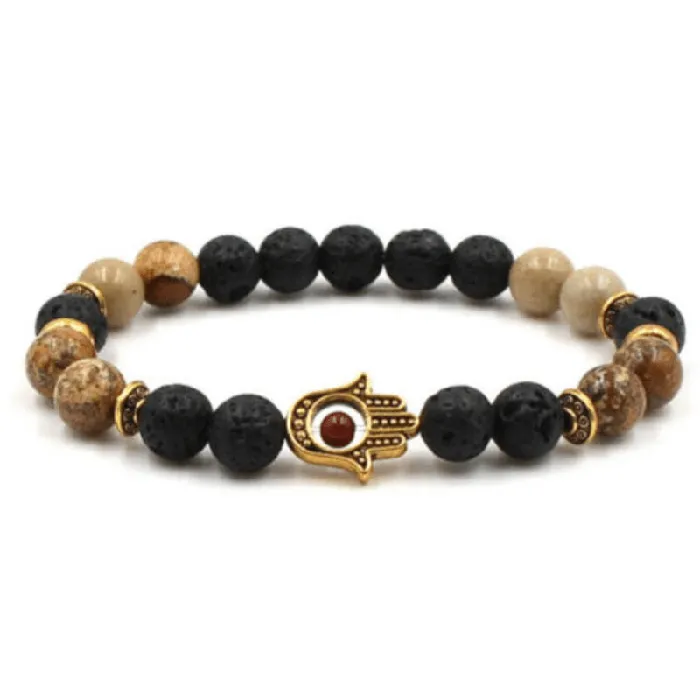 Lava Stone and Picture Jasper Bracelet Magic Crystals Bracelets