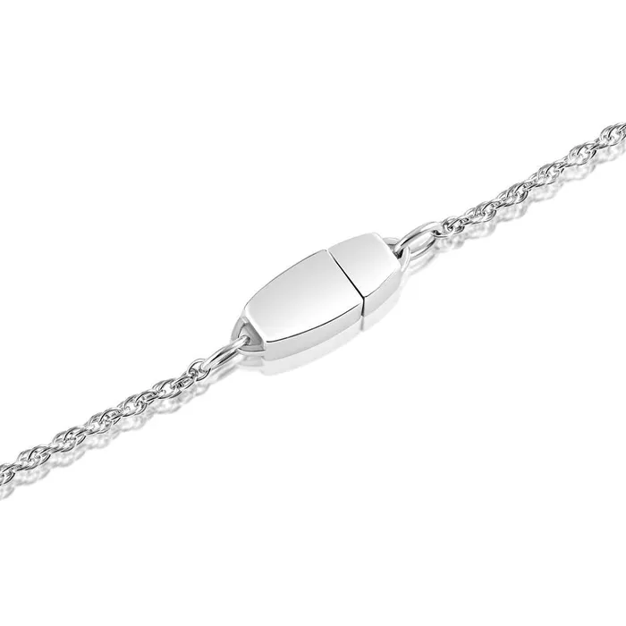 Locking Sterling Silver Fine Rope Chain Necklace with Sliding Heart Pendant Eternity Necklaces