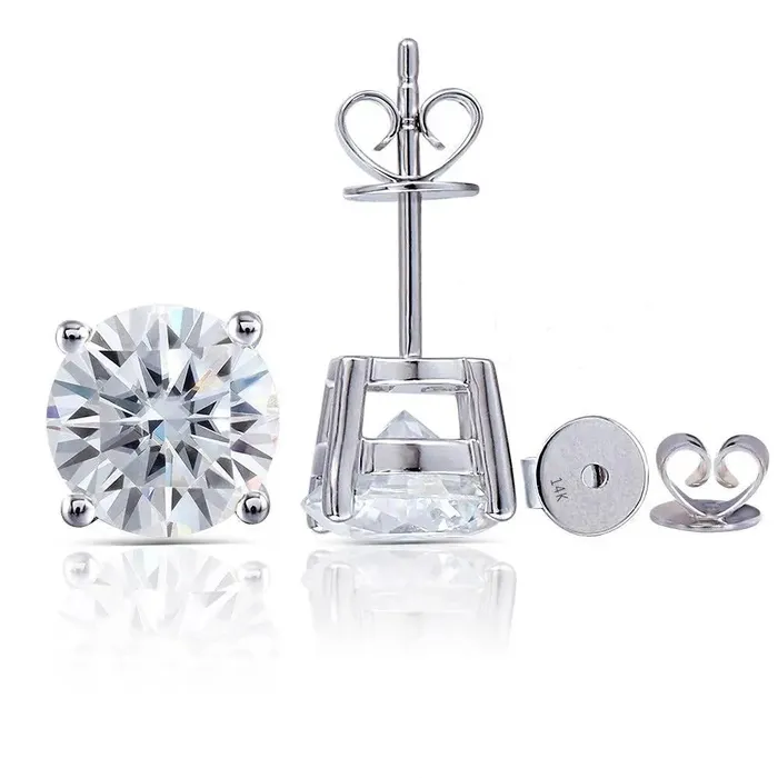 Luxus Moissanite Rings Jewelry 14k White Gold Stud Moissanite Earrings 26ctw Earrings
