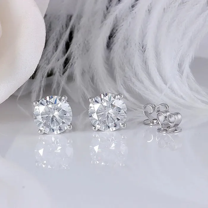 Luxus Moissanite Rings Jewelry 14k White Gold Stud Moissanite Earrings 26ctw Earrings Luxus Moissanite Rings Jewelry 14k White Gold Stud Moissanite Earrings 26ctw Earrings
