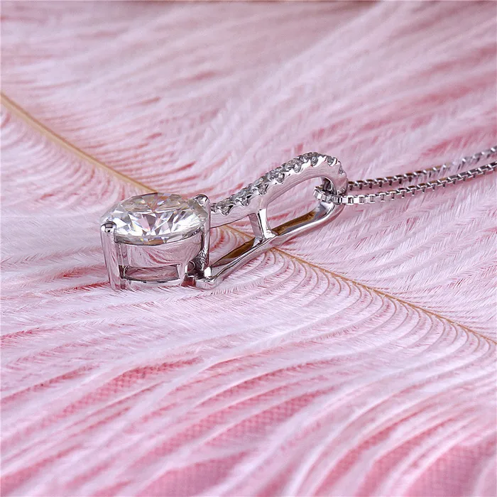 Luxus Moissanite Rings Jewelry Necklaces 14k White Gold Moissanite Necklace Pendant 164ctw