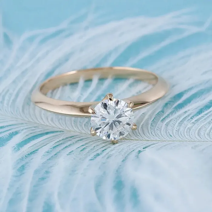 Luxus Moissanite Rings Jewelry Rings 14k Yellow Gold Moissanite Solitaire Ring 1 Carat Luxus Moissanite Rings Jewelry Rings 14k Yellow Gold Moissanite Solitaire Ring 1 Carat