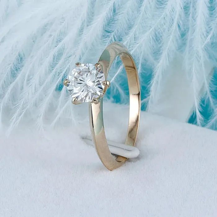 Luxus Moissanite Rings Jewelry Rings 14k Yellow Gold Moissanite Solitaire Ring 1 Carat