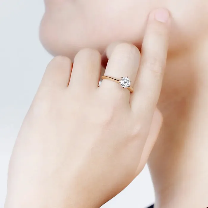 Luxus Moissanite Rings Jewelry Rings 14k Yellow Gold Moissanite Solitaire Ring 1 Carat