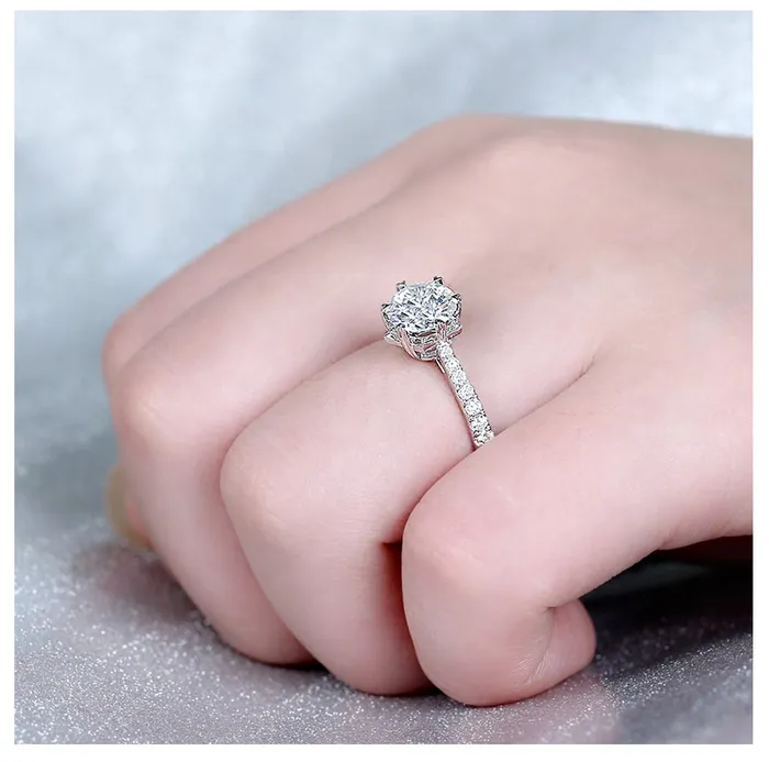 Luxus Moissanite Rings Jewelry Rings Classy Engagement Ring 14k White Gold Moissanite Ring 1ct Center Stone