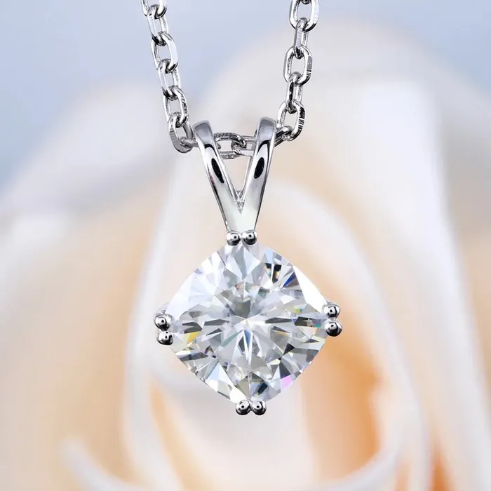 Luxus Moissanite Rings Jewelry White Gold Chain 14k Moissanite Necklace Pendant 2ct Necklaces