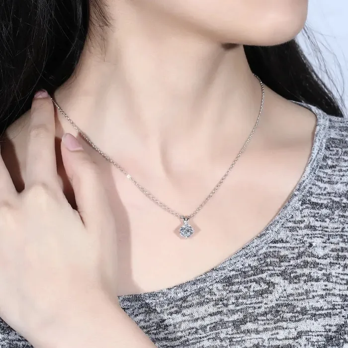 Luxus Moissanite Rings Jewelry White Gold Chain 14k Moissanite Necklace Pendant 2ct Necklaces