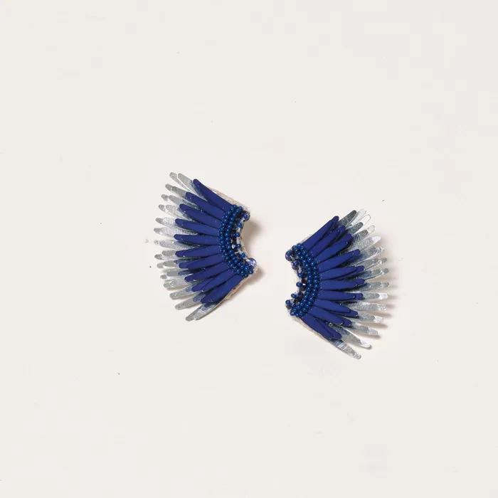 Mignonne Gavigan Mini Madeline Earrings Silver Navy Earrings