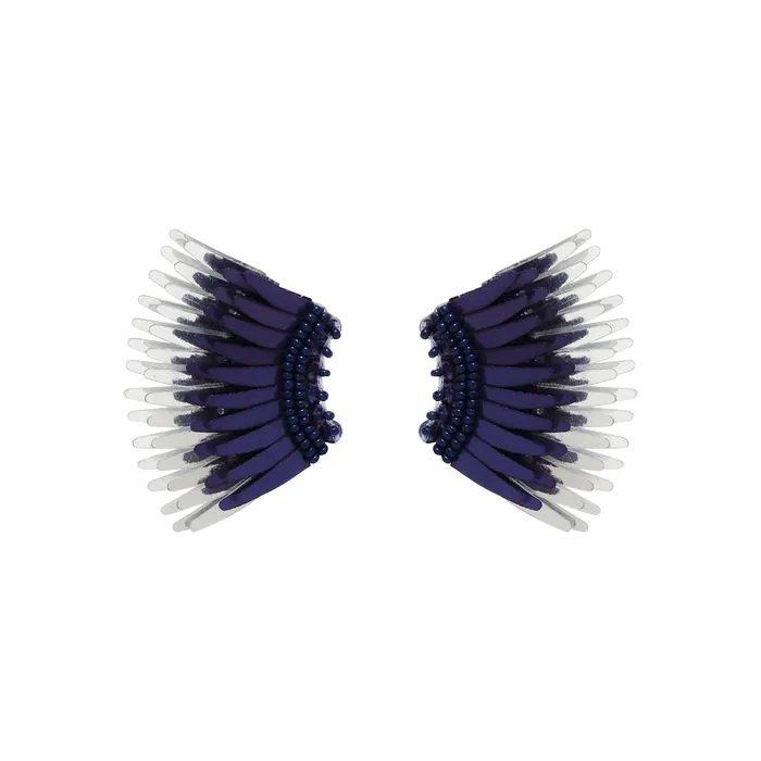 Mignonne Gavigan Mini Madeline Earrings Silver Navy Earrings Mignonne Gavigan Mini Madeline Earrings Silver Navy Earrings