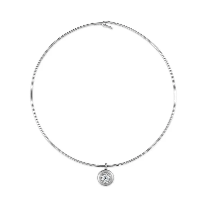 Mini Diamond Button Wire Necklace SG Fine Necklaces
