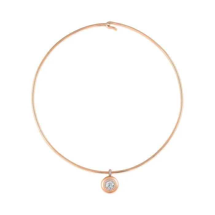 Mini Diamond Button Wire Necklace SG Fine Necklaces