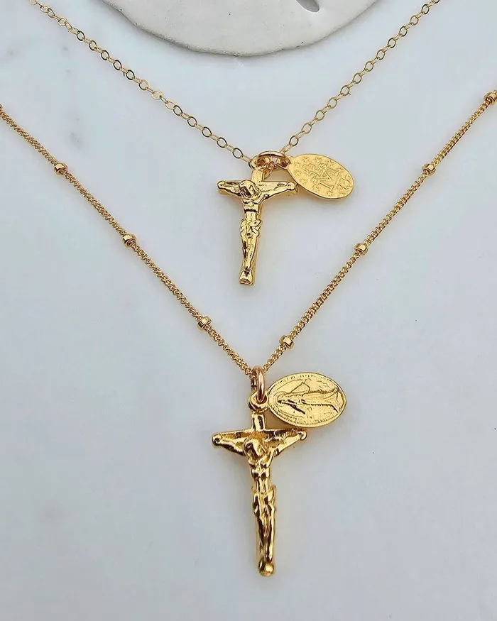 Miraculous Medal and Crucifix Necklace TheLittleCatholic Necklaces