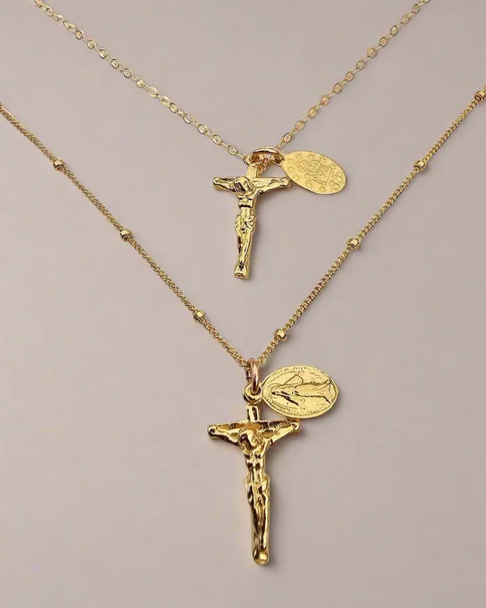 Miraculous Medal and Crucifix Necklace TheLittleCatholic Necklaces