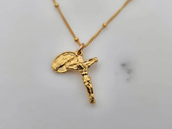 Miraculous Medal and Crucifix Necklace TheLittleCatholic Necklaces