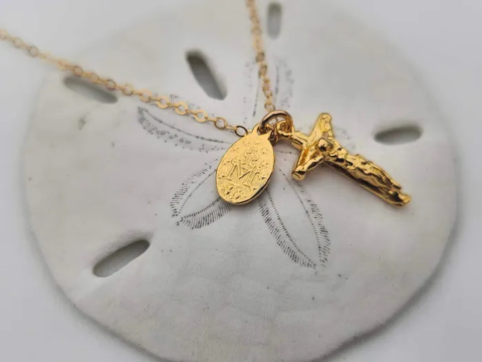 Miraculous Medal and Crucifix Necklace TheLittleCatholic Necklaces