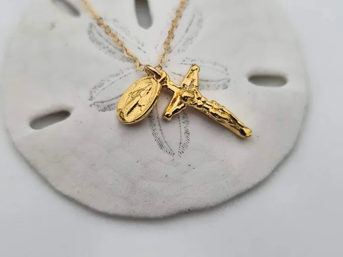Miraculous Medal and Crucifix Necklace TheLittleCatholic Necklaces