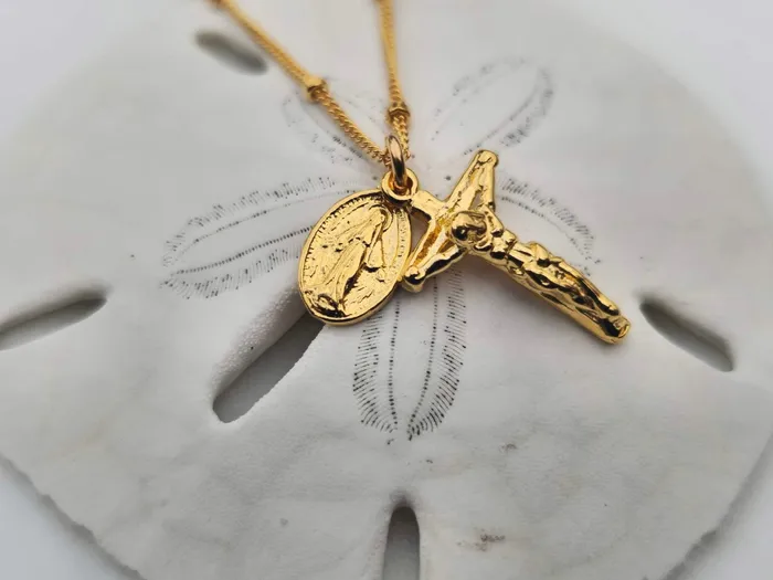 Miraculous Medal and Crucifix Necklace TheLittleCatholic Necklaces