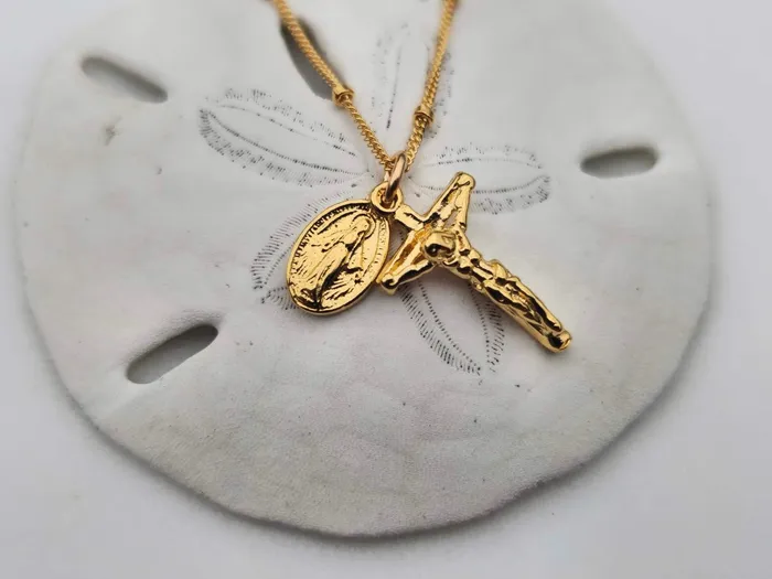 Miraculous Medal and Crucifix Necklace TheLittleCatholic Necklaces