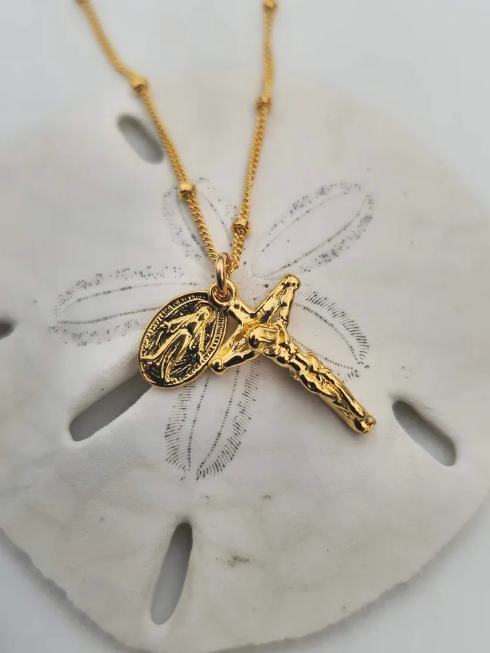 Miraculous Medal and Crucifix Necklace TheLittleCatholic Necklaces