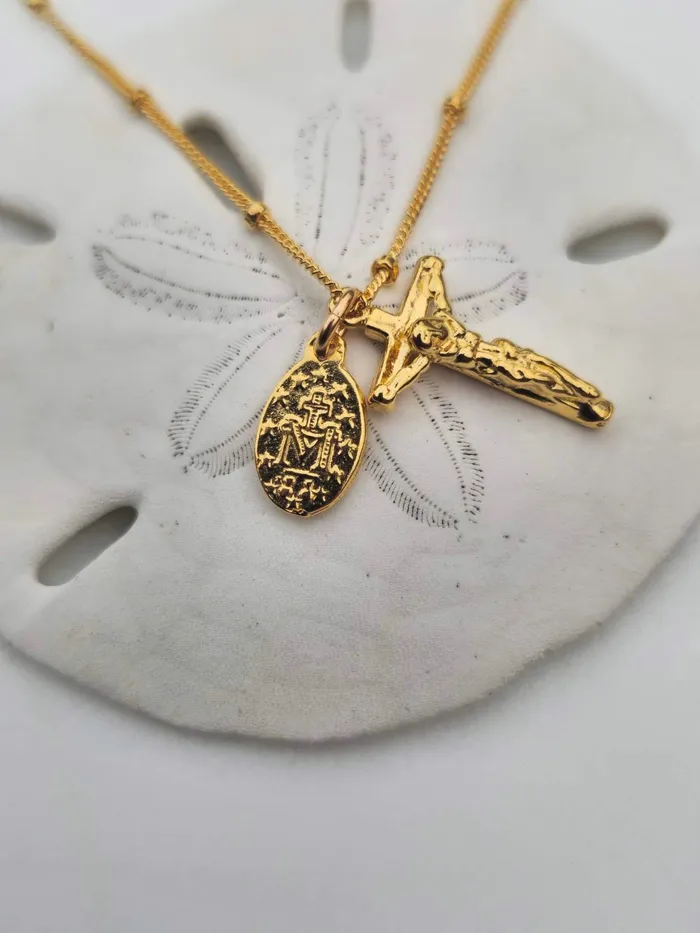 Miraculous Medal and Crucifix Necklace TheLittleCatholic Necklaces