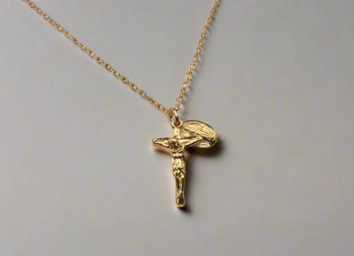Miraculous Medal and Crucifix Necklace TheLittleCatholic Necklaces
