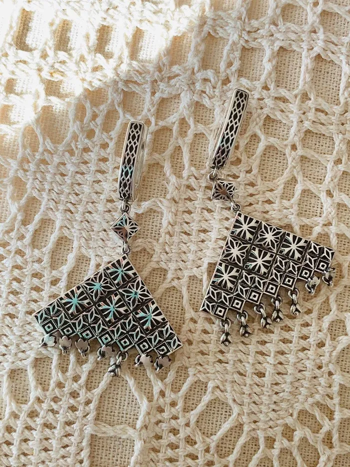 MURADiAN Earrings Ayntab Boho Silver Earrings by Muradian