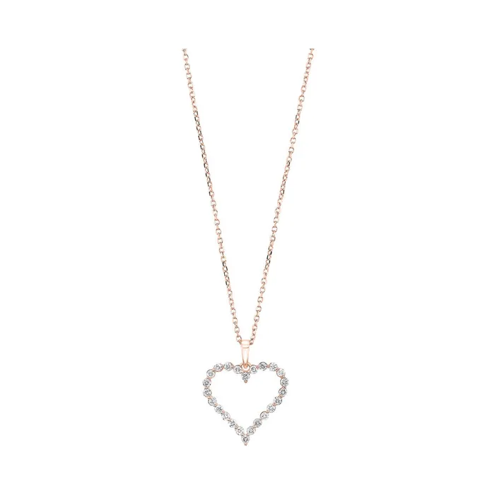 Necklaces Gems One Diamond Open Heart Necklace 14 12 or 1 CTW Necklaces Gems One Diamond Open Heart Necklace 14 12 or 1 CTW