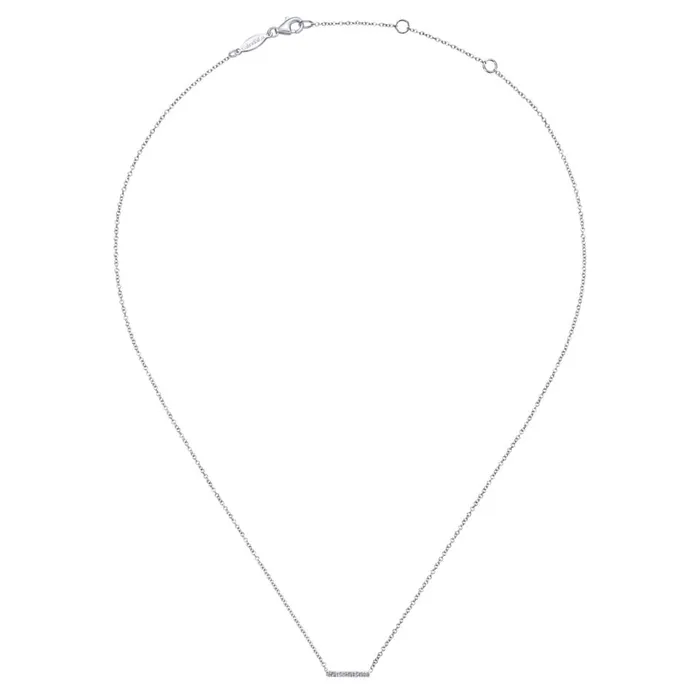 Necklaces International Diamond Center Gabriel Indulgence Collection White Gold Diamond Bar Necklace 006 CTW Necklaces International Diamond Center Gabriel Indulgence Collection White Gold Diamond Bar Necklace 006 CTW