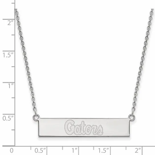 Necklaces International Diamond Center Sterling Silver Rhodiumplated LogoArt University of Florida Gators Script Small Bar 18 inch Necklace Necklaces International Diamond Center Sterling Silver Rhodiumplated LogoArt University of Florida Gators Script Small Bar 18 inch Necklace